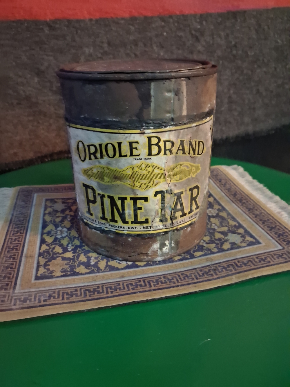 1930's Vintage Oriole Brand Baseball Pine Tar As Used By Babe Ruth